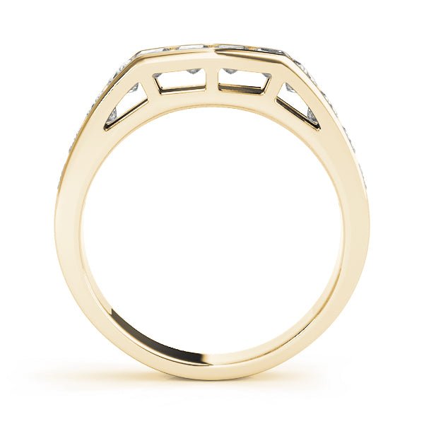 1.25CTW 14K Gold Princess Cut Diamond Band With A Rectangular Shape Top And Rounded Shoulders - Diamond Ring - Design Jewellers Edmonton