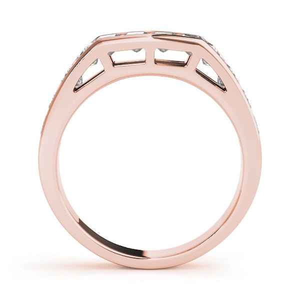 1.25CTW 14K Gold Princess Cut Diamond Band With A Rectangular Shape Top And Rounded Shoulders - Diamond Ring - Design Jewellers Edmonton