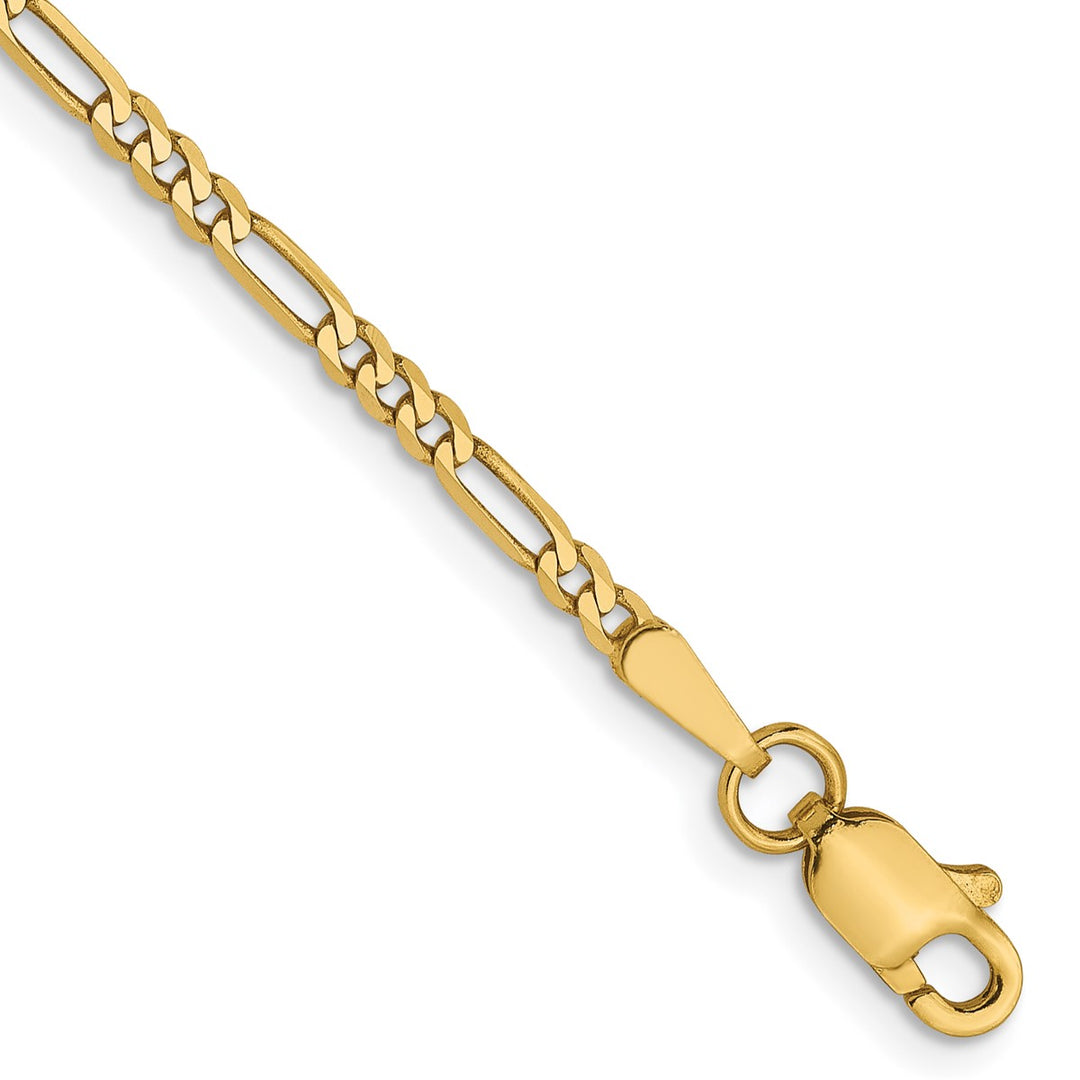 Gold 1.8mm Figaro Anklet, 10"
