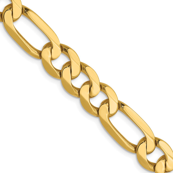 Gold 7.5mm Figaro Chain, 22"