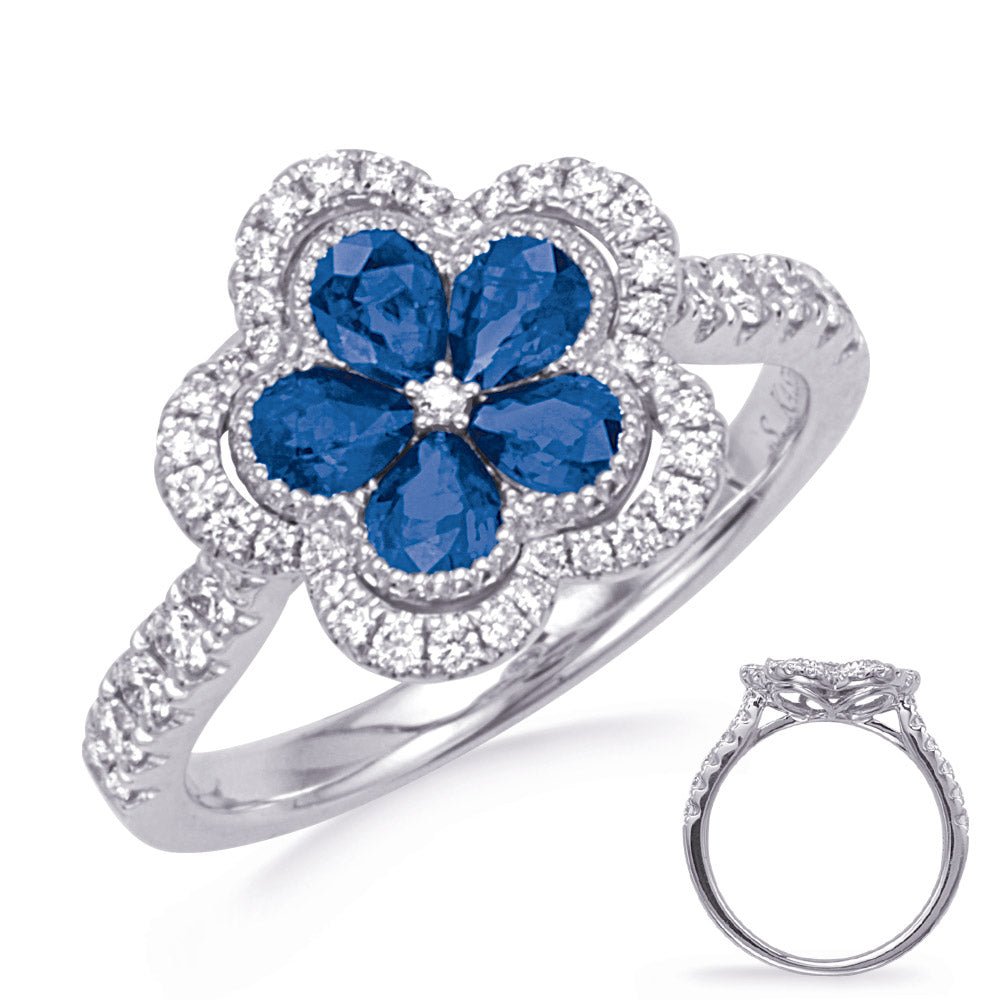 1.30 ctw. WHITE GOLD SAPPHIRE & DIAMOND RING