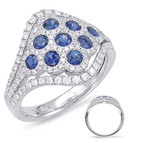 1.33 ctw. WHITE GOLD SAPPHIRE & DIAMOND RING