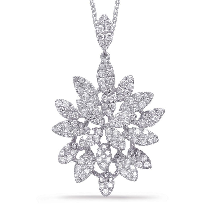 1.35 ctw. MODERN GOLD AND DIAMOND FLORAL CLUSTER PENDANT - Charms - Design Jewellers Edmonton