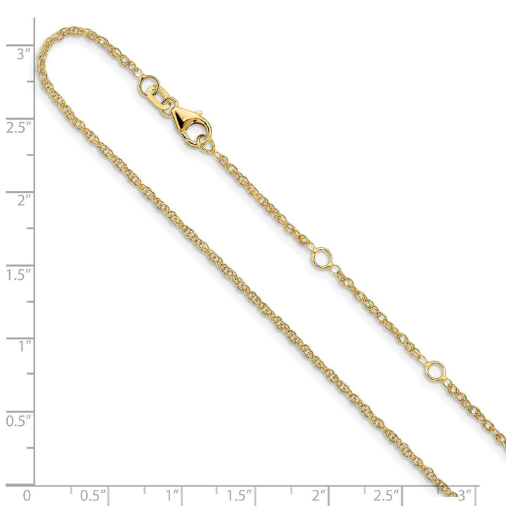 Gold 1.5mm Rope Chain, 16"