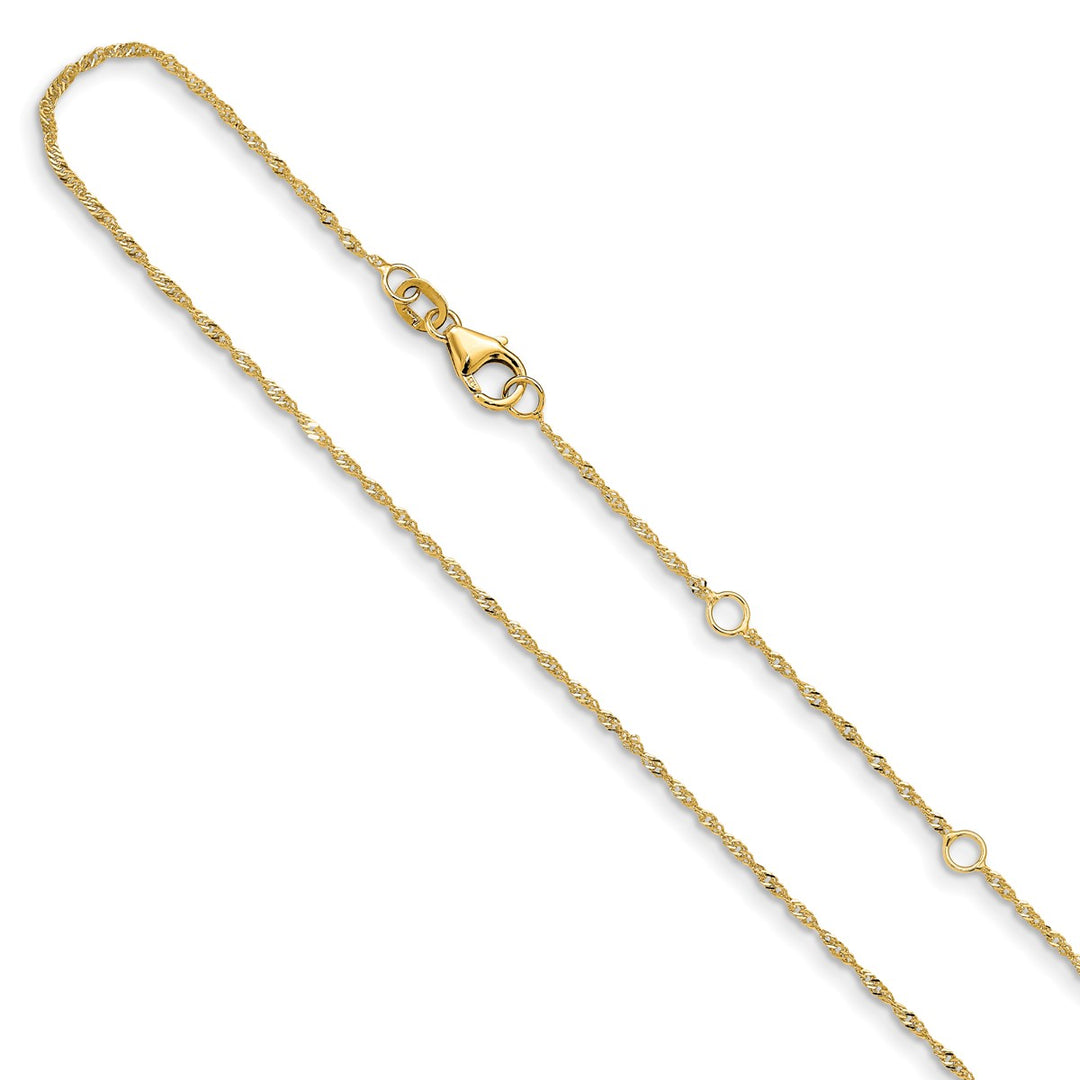Gold 1.25mm Singapore Chain, 16"