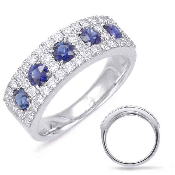 1.38 ctw. WHITE GOLD SAPPHIRE & DIAMOND RING