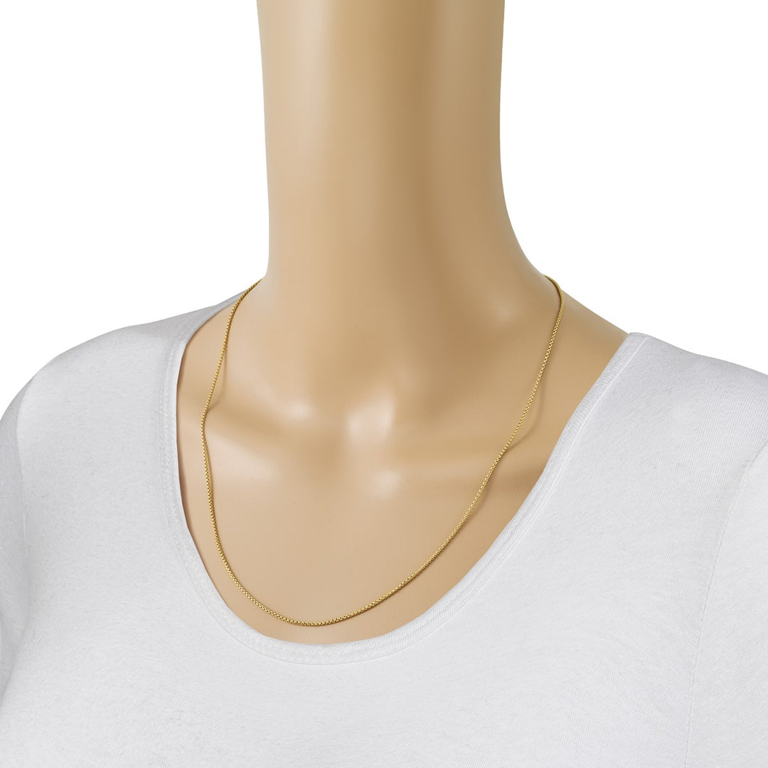 Gold 1.35mm Box Chain, 22