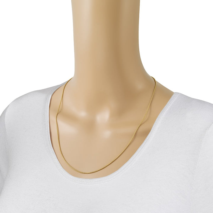 Gold 1.35mm Box Chain, 22"