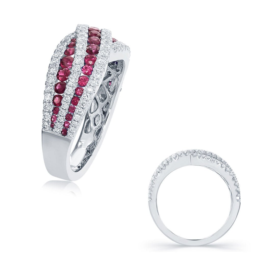 1.40 ctw. WHITE GOLD RUBY & DIAMOND RING