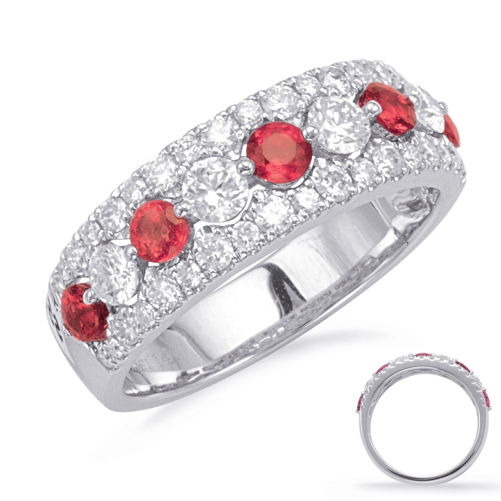 1.42 ctw. WHITE GOLD RUBY & DIAMOND RING
