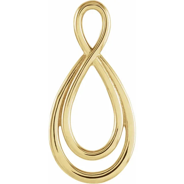 14K Gold Infinity Pendant Charm - View 1