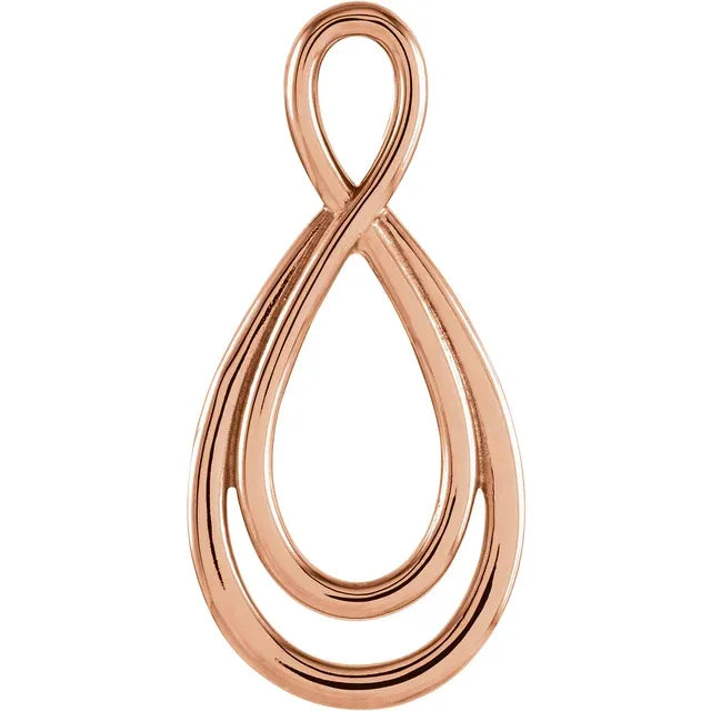14K Gold Infinity Pendant Charm - View 2