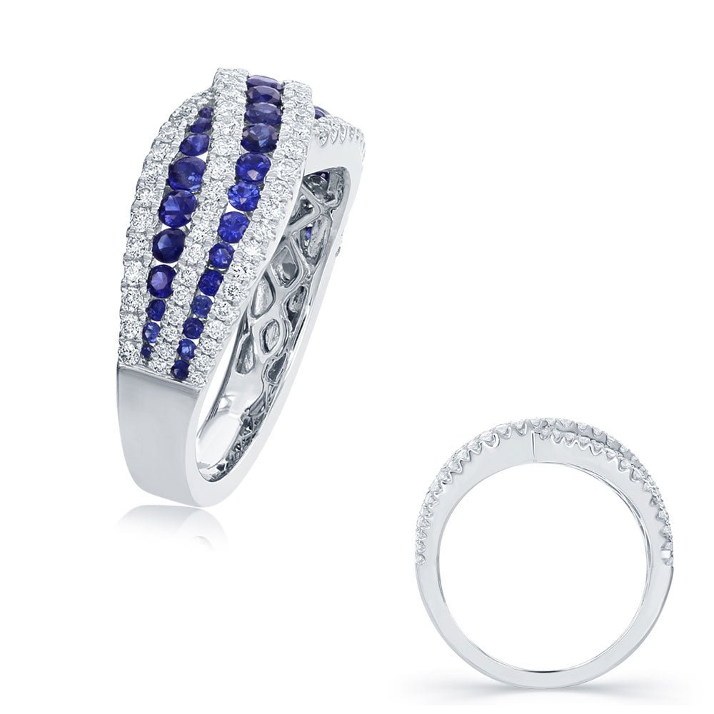 1.49 ctw. WHITE GOLD SAPPHIRE & DIAMOND RING