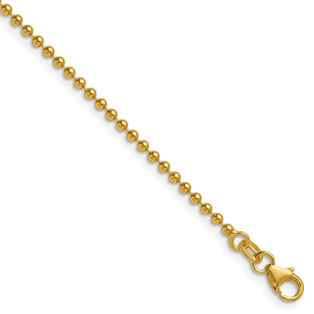 Gold 2mm Ball (Beaded) Chain, 22"