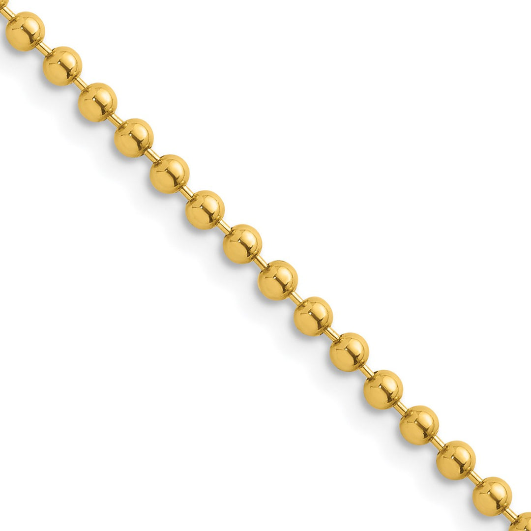 Gold 2.5mm Ball (Beaded) Chain, 22"