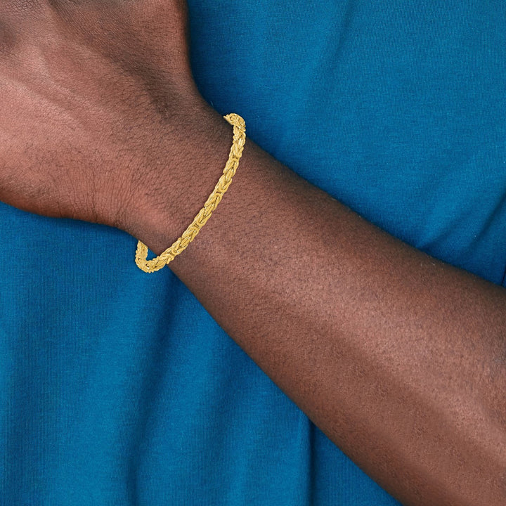 Gold 4mm Byzantine Chain, 8.5"