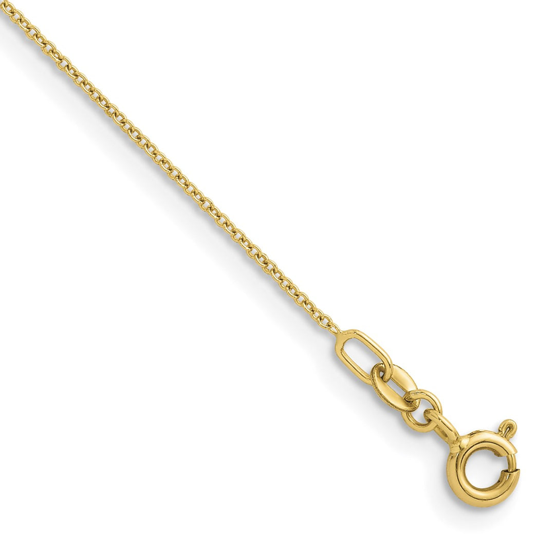 Gold 1.1mm Cable Anklet, 9"