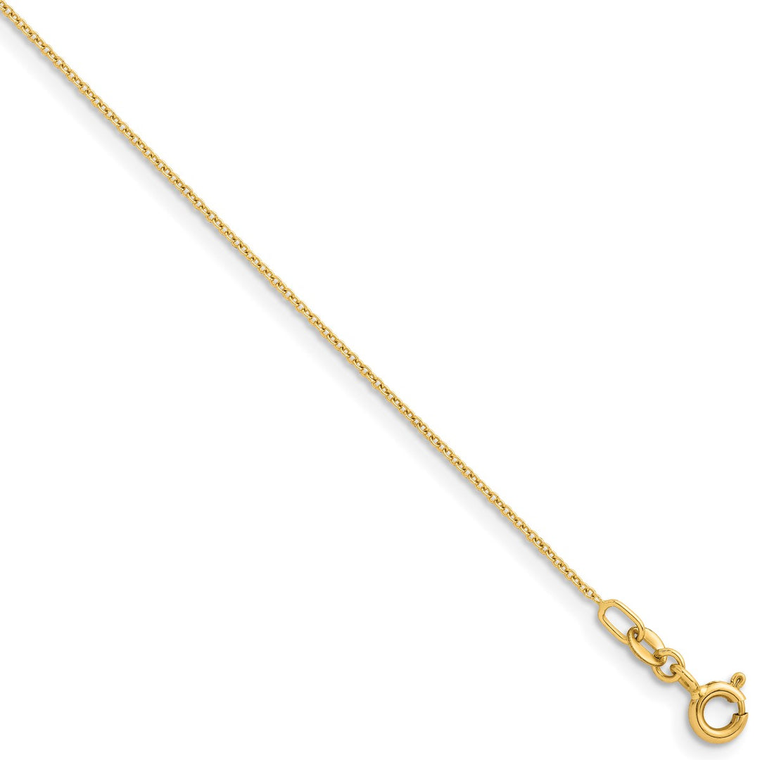 Gold 1.3mm Cable Anklet, 9"