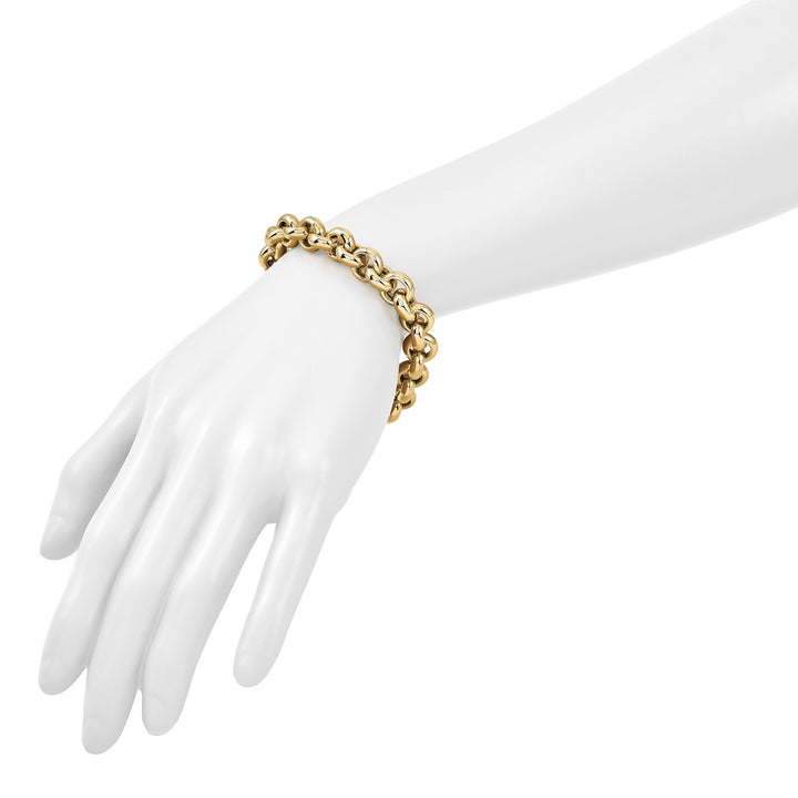 Gold 10.6mm Rolo Bracelet, 7.5"