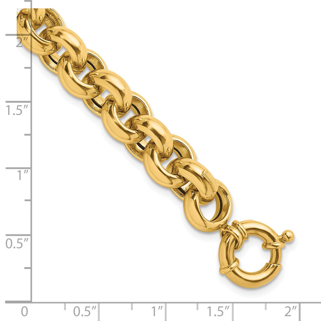 Gold 10.6mm Rolo Bracelet, 7.5