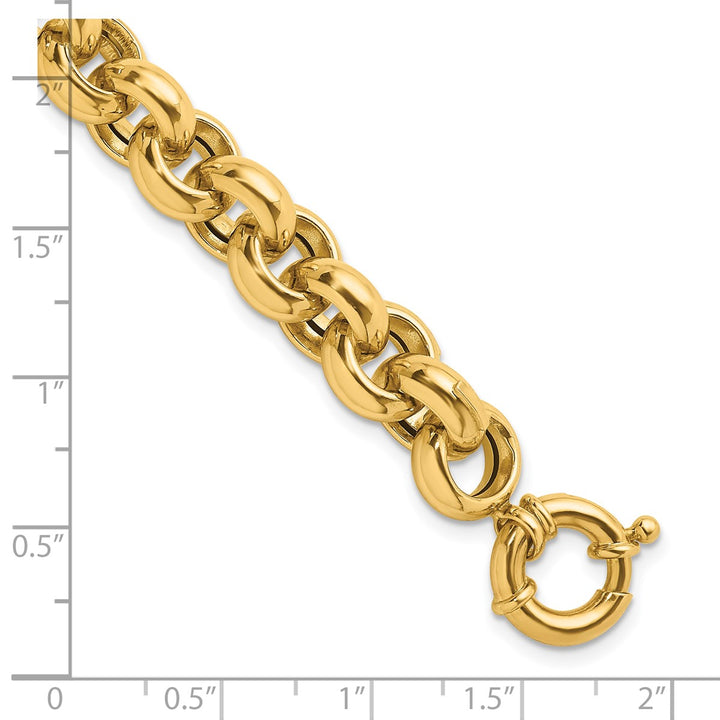 Gold 10.6mm Rolo Bracelet, 7.5"