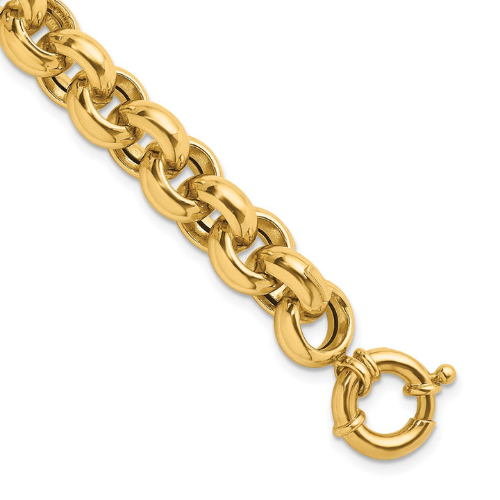 Gold 10.6mm Rolo Bracelet, 7.5"