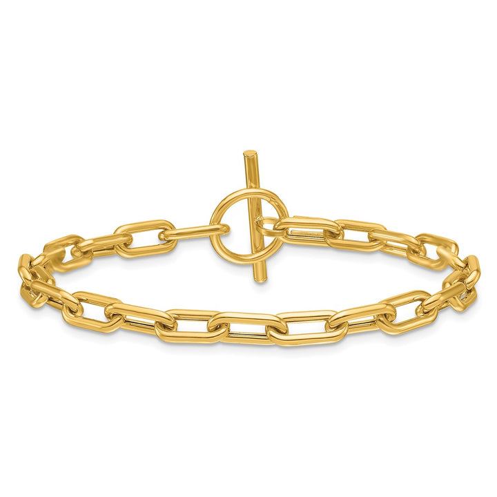 Gold 5mm Paperclip Bracelet, 7.5"