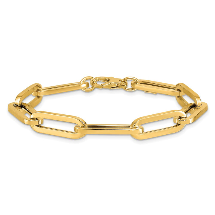 Gold 7mm Paperclip Bracelet, 7.5"