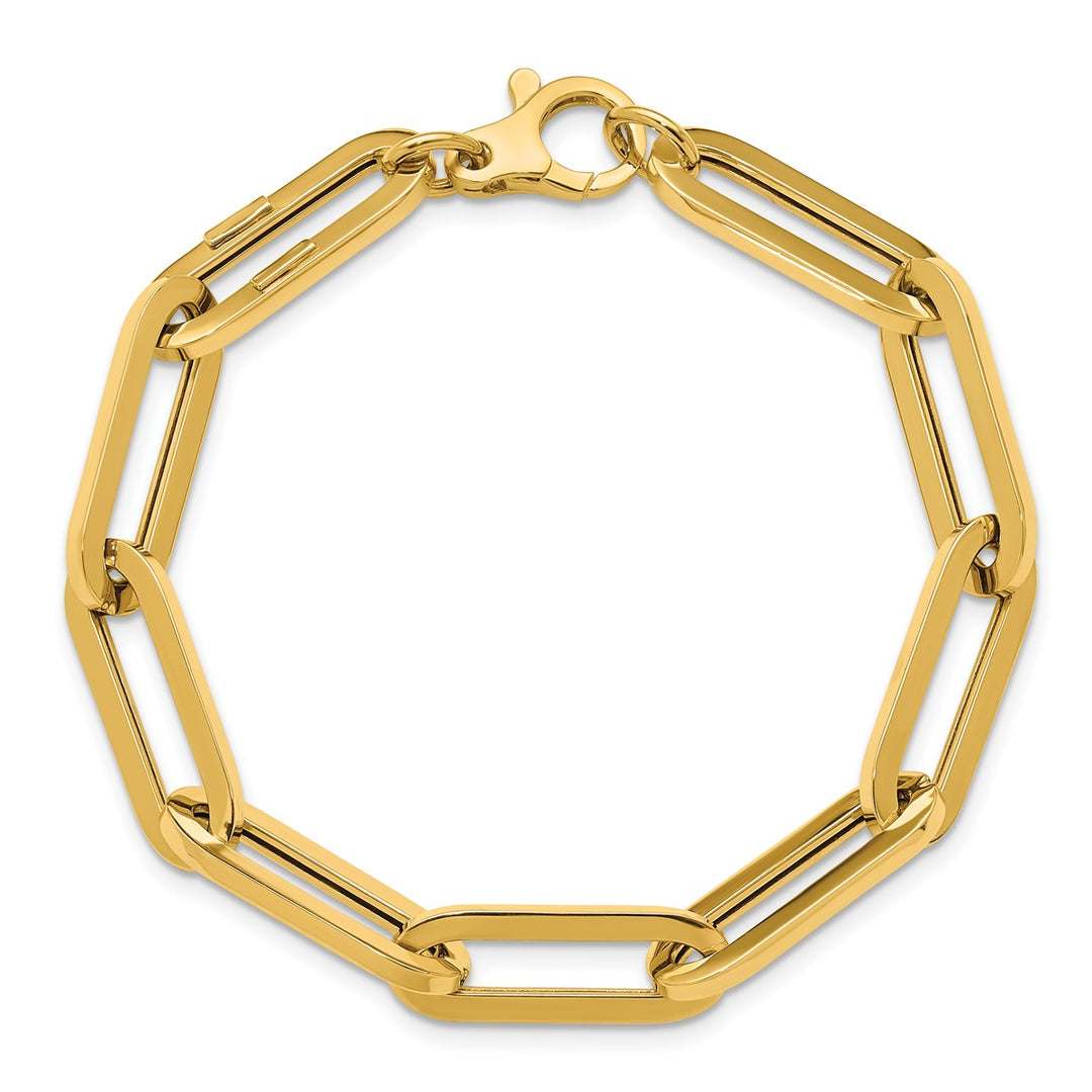 Gold 7mm Paperclip Bracelet, 7.5
