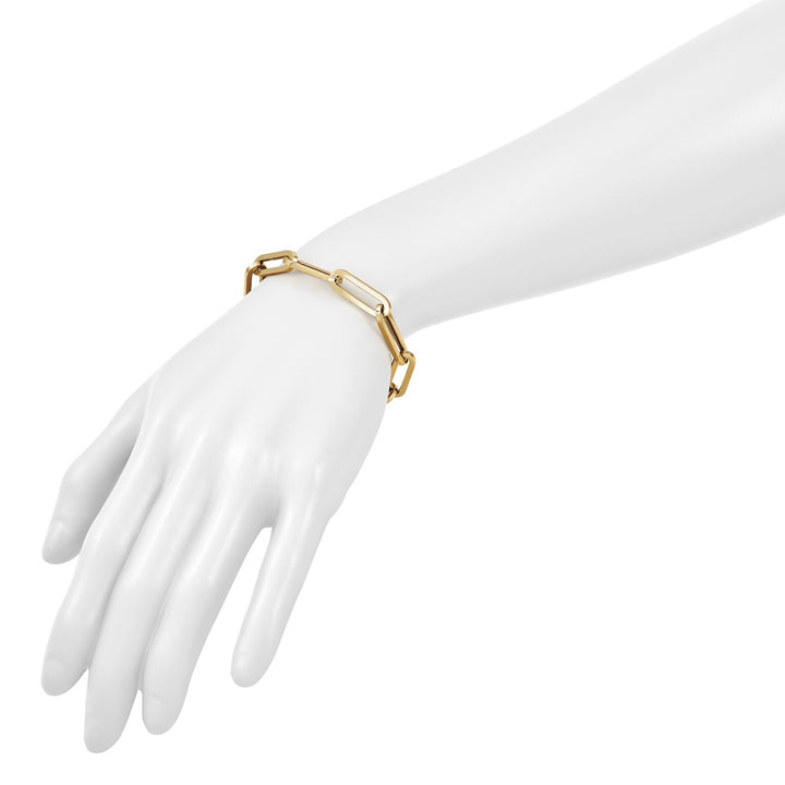 Gold 7mm Paperclip Bracelet, 7.5"