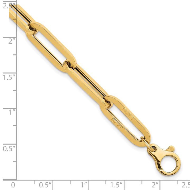 Gold 7mm Paperclip Bracelet, 7.5"