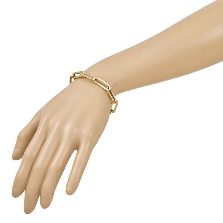 Gold 7mm Paperclip Bracelet, 7.5"