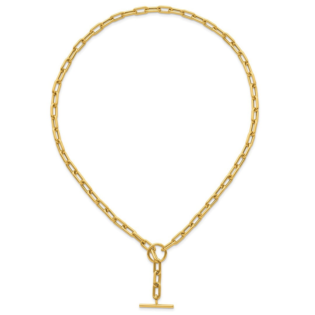 Gold 5mm Paperclip Necklace, 18