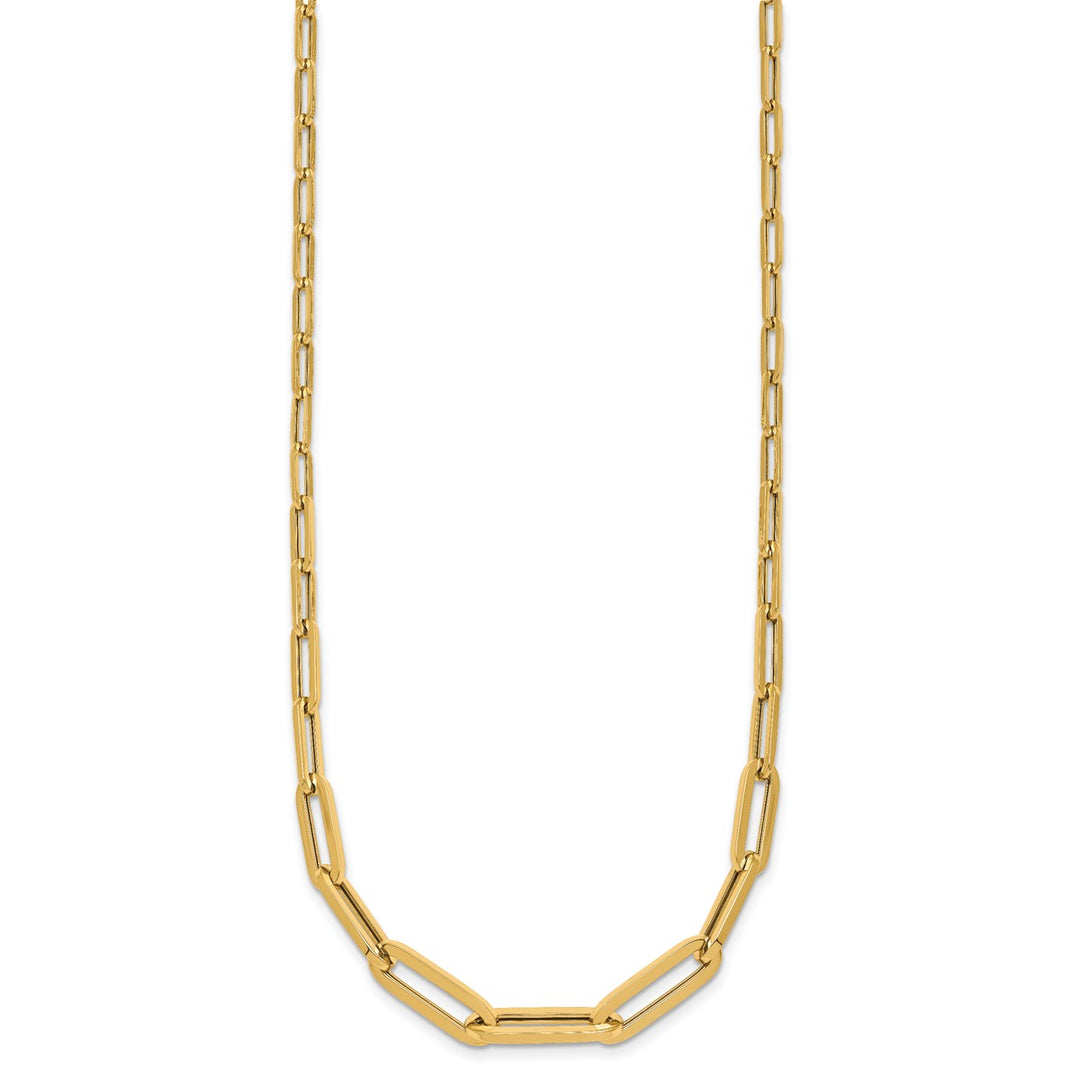 Gold 3.7 to 6.5 mm (tapered) Paperclip Chain, 16