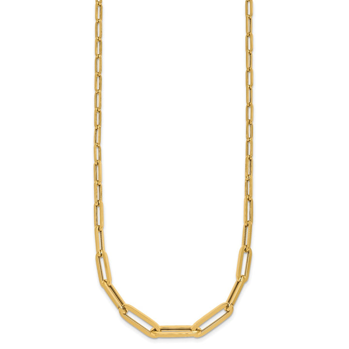 Gold 3.7 to 6.5 mm (tapered) Paperclip Chain, 16"