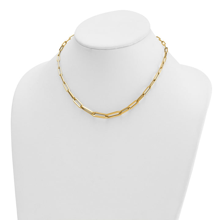 Gold 3.7 to 6.5 mm (tapered) Paperclip Chain, 16"