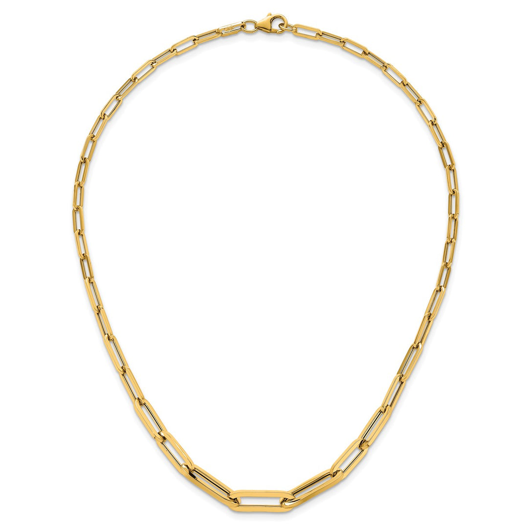 Gold 3.7 to 6.5 mm (tapered) Paperclip Chain, 16