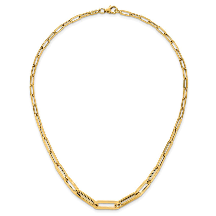 Gold 3.7 to 6.5 mm (tapered) Paperclip Chain, 16"