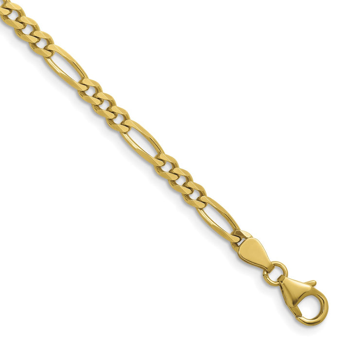 Gold 3.6mm Figaro Bracelet, 7.5"