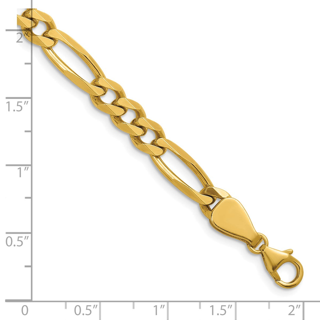 Gold 6.1mm Figaro Bracelet, 8