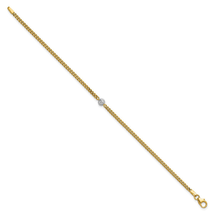 Gold 2.4mm Curb Bracelet, 7"