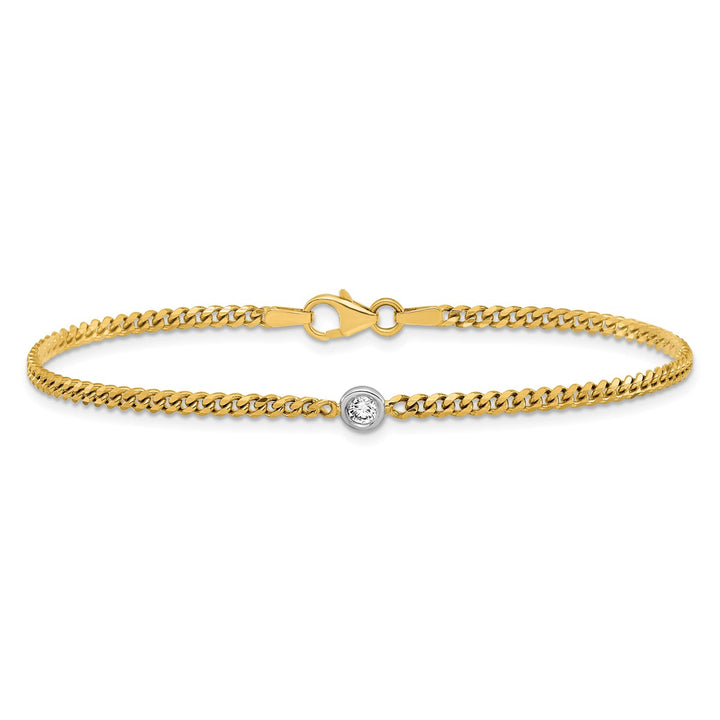 Gold 2.4mm Curb Bracelet, 7"
