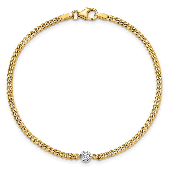 Gold 2.4mm Curb Bracelet, 7"