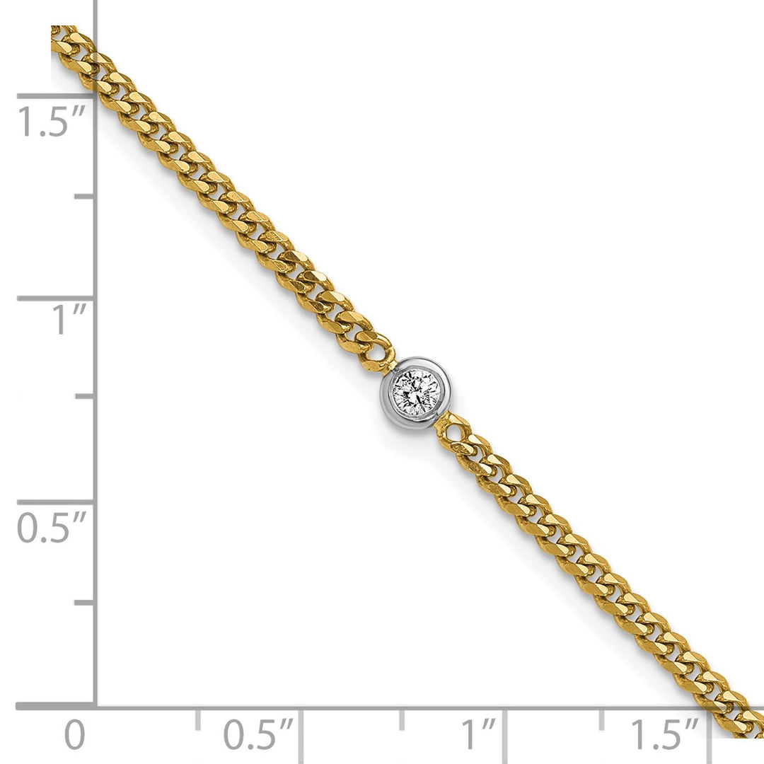 Gold 2.4mm Curb Bracelet, 7