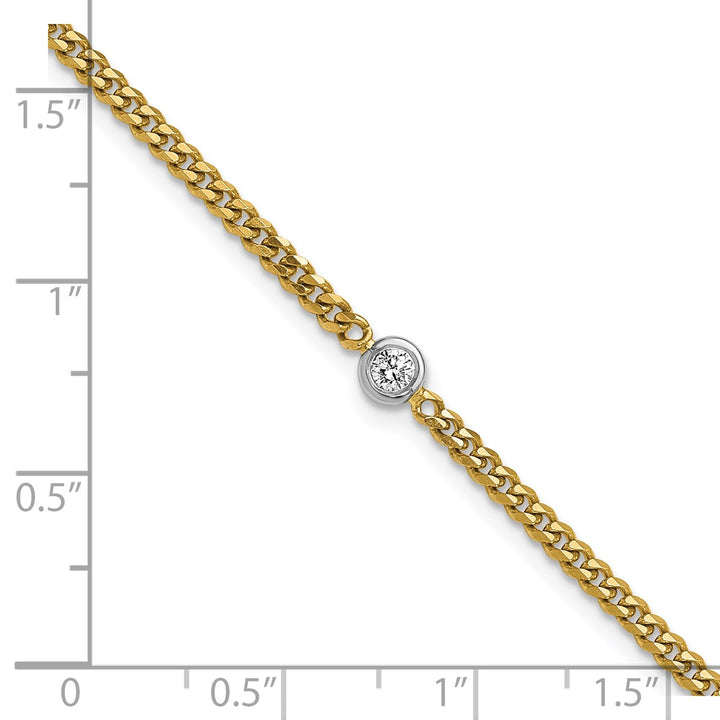 Gold 2.4mm Curb Bracelet, 7"