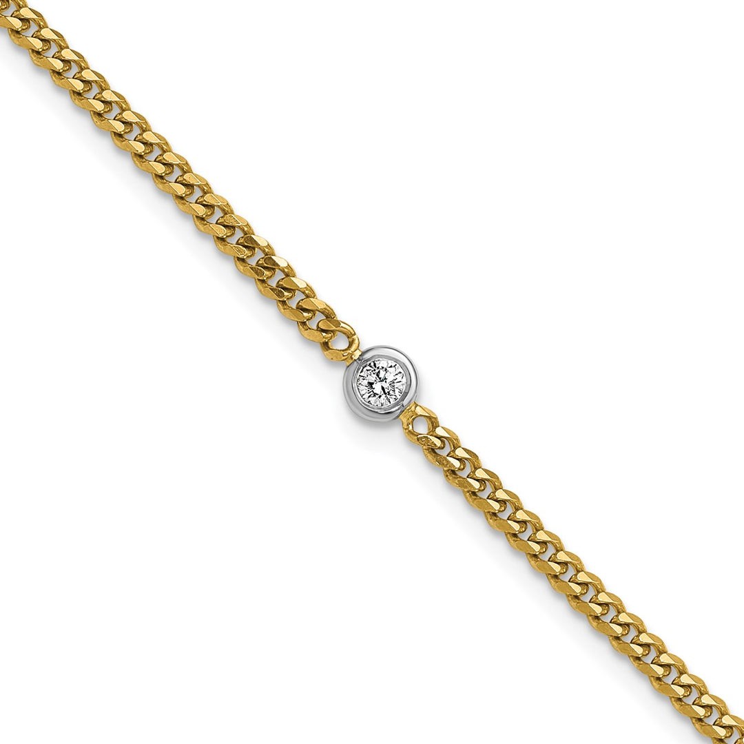 Gold 2.4mm Curb Bracelet, 7"