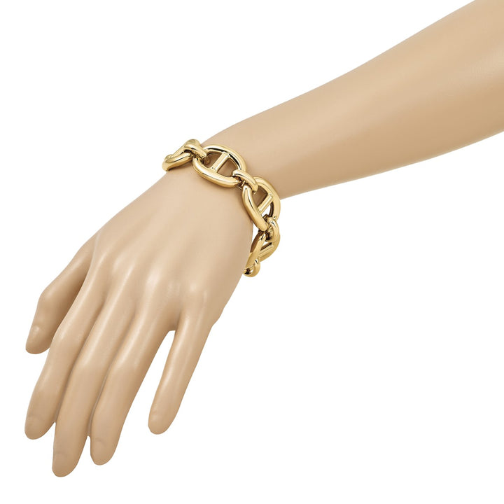 Gold 20.25mm Anchor Bracelet, 8"