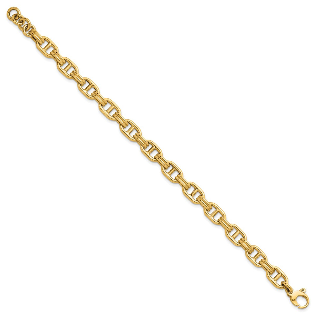 Gold 8mm Anchor Bracelet, 7.5