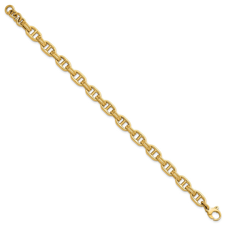 Gold 8mm Anchor Bracelet, 7.5"