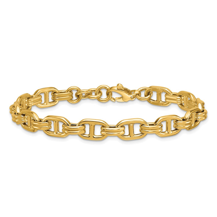 Gold 8mm Anchor Bracelet, 7.5"